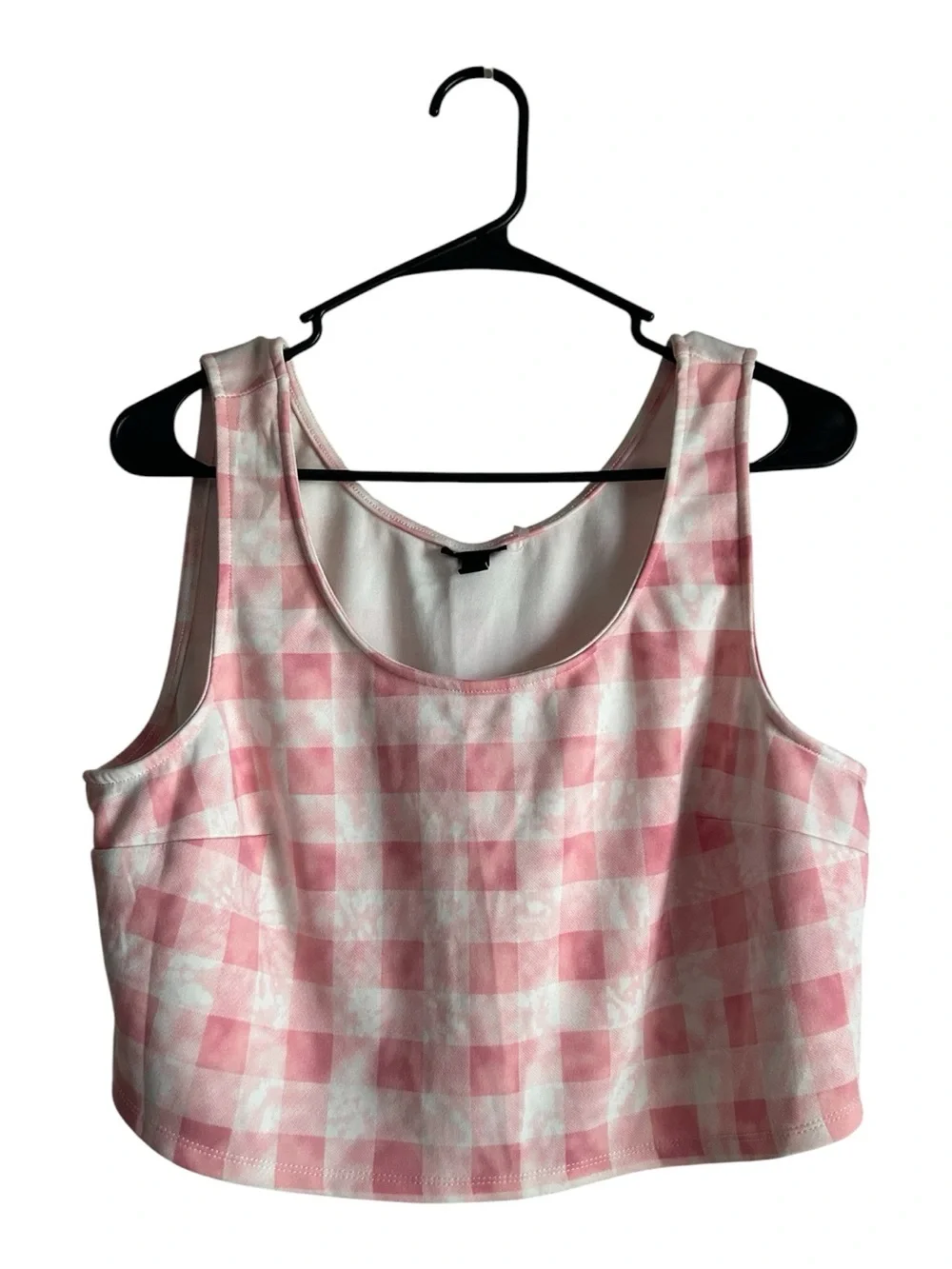 torrid Size 1X Pink & White Gingham Skater Skirt with Matching Crop Top